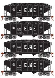 Roundhouse 50019 HO Scale 34' Ribbed Hopper w/Load EJ&E 4-Pack #2