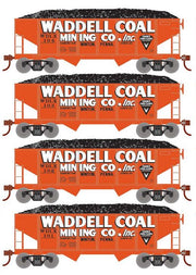 Roundhouse 50020 HO Scale 34' Ribbed Hopper w/Load Waddell NYO&W 4-Pack