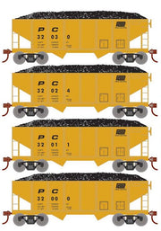 Roundhouse 50021 HO Scale 34' Ribbed Hopper w/Load Penn Central PC 4-Pack #1