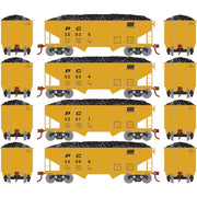 Roundhouse 50021 HO Scale 34' Ribbed Hopper w/Load Penn Central PC 4-Pack #1
