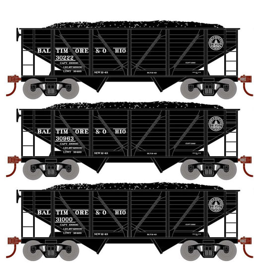 Roundhouse 70803 HO Scale 34' Composite Open Hopper Baltimore & Ohio B&O 3 Pack