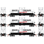 Roundhouse 72994 HO Scale Chemical Tank Car Baker's Chocolate GATX 3 Pack