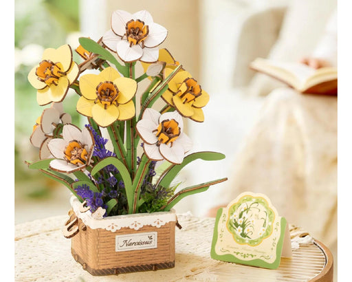 Rowood ROETF002 Wooden Bloom Craft Narcissus DIY Flower Bouquet 3D Wooden Model Kit