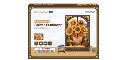 Rowood TH002 3D Wooden Puzzle - Golden Sunflower Wall Art