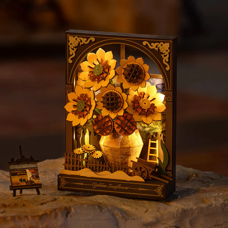 Rowood TH002 3D Wooden Puzzle - Golden Sunflower Wall Art