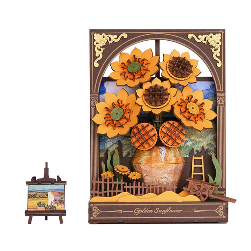 Rowood TH002 3D Wooden Puzzle - Golden Sunflower Wall Art