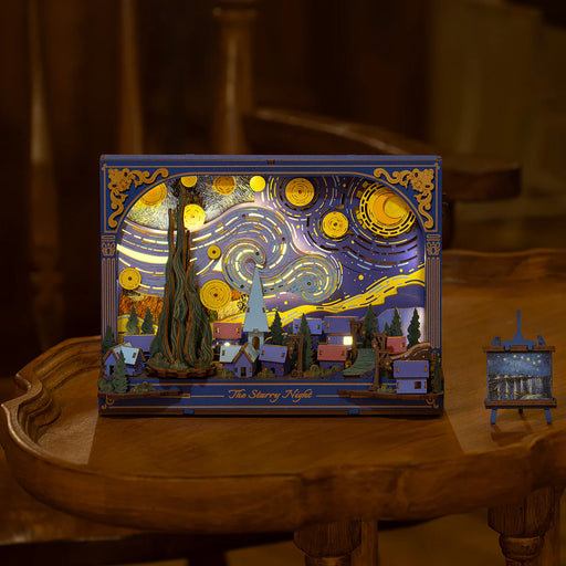 Rowood TH003 The Starry Night Wall Art DIY Miniature 3D Wooden Model Kit