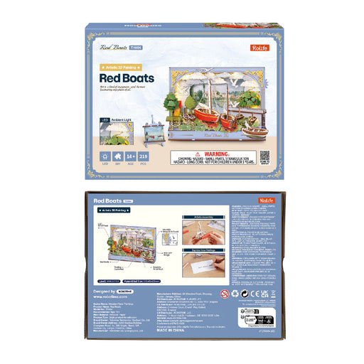Rowood TH004 Wall Art 3D Wooden Puzzle - Red Boats