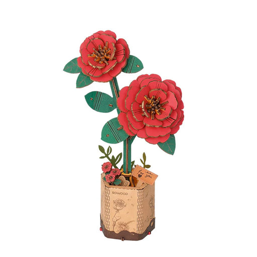 Rowood TW031 3D Wooden Puzzle - Red Camelia