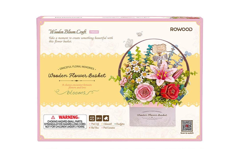Rowood TW03H 3D Wooden Puzzle - Flower Basket
