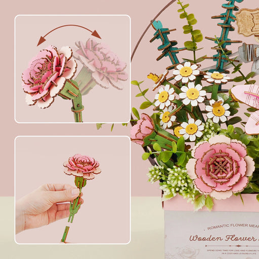 Rowood TW03H 3D Wooden Puzzle - Flower Basket