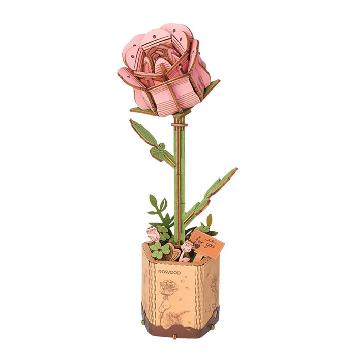 Rowood TW041 3D Wooden Puzzle - Pink Rose