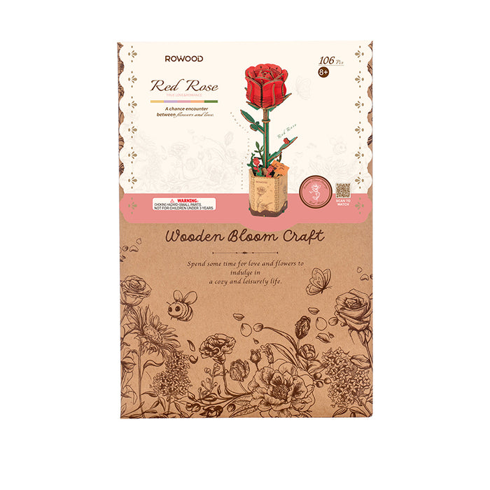 Rowood TW042 3D Wooden Puzzle - Red Rose