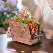 Rowood TW04H 3D Wooden Puzzle - Wooden Blooming Book Flower Bouquet