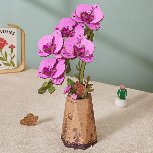 Rowood TW091 3D Wooden Puzzle - Purple Moth Orchid Flowers