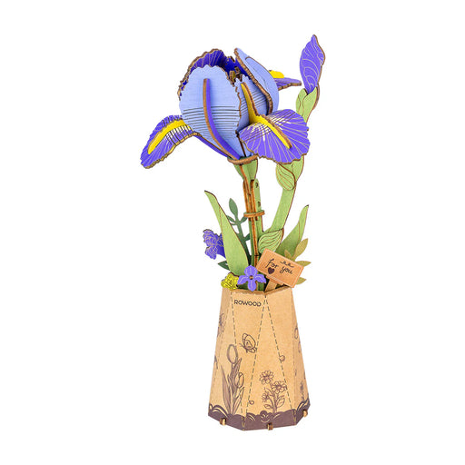 Rowood TW121 3D Wooden Puzzle - Purple Iris Flowers