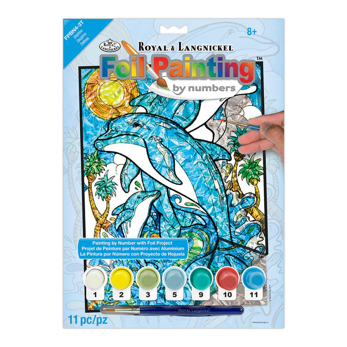 Royal & Langnickel 12580 Dolphins Foil Paint by Number (8"x10")