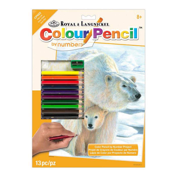 Royal & Langnickel 37365 Polar Love (Bear w/Cub) Pencil by Number (8.75"x11.75")
