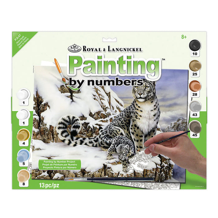 Royal & Langnickel 37375 Alpine Royalty (Snow Leopards) Paint by Number (11.25"x15.375")