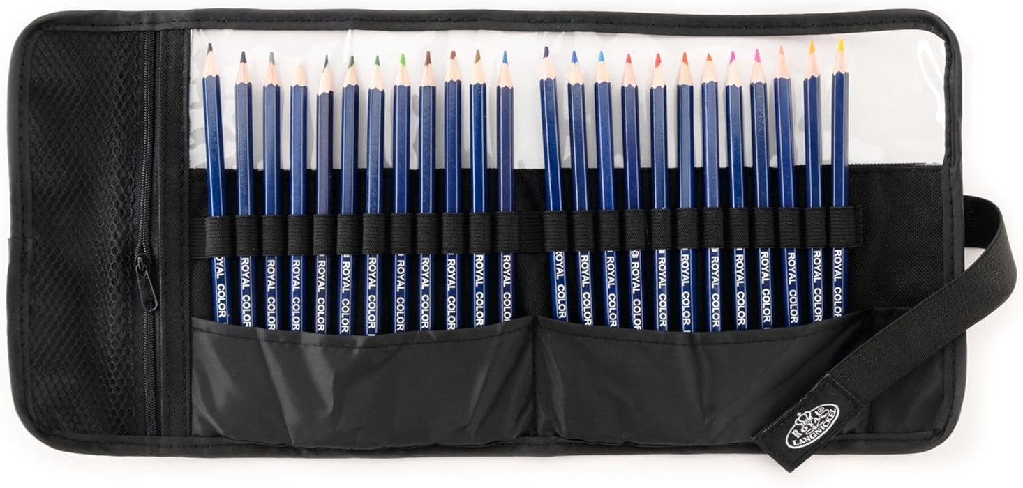 Royal & Langnickel 39271 Drawing Pencils Set in Roll-Up Travel Case (24 colored pencils.)