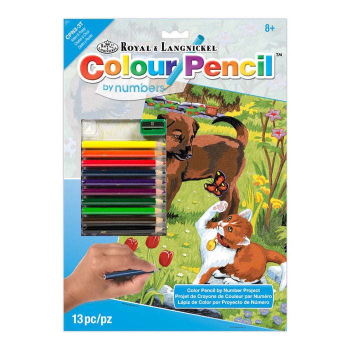 Royal & Langnickel 41902 Kitten & Puppy Pencil by Number Age 8+ (8.75"x11.75")