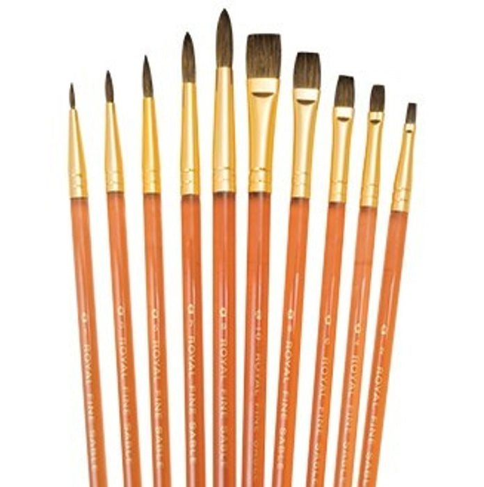 Royal & Langnickel 5025 Assorted Watercolor Camel Hair Brushes 10 Piece Value Pack