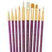 Royal & Langnickel 5027 Assorted All Media Gold Taklon/Bristle Brushes 10 Piece Value Pack