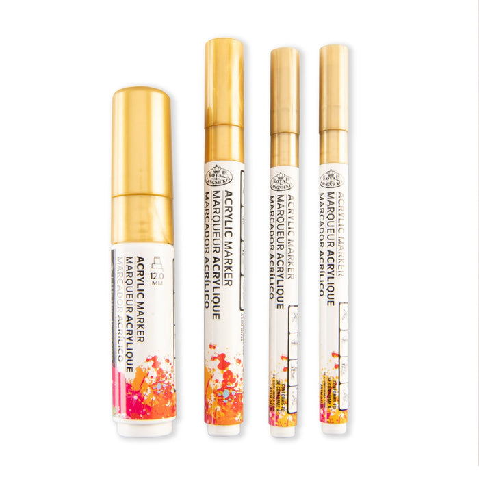 Royal & Langnickel 6881 Gold Acrylic Paint Markers Variety Pack (4 Piece)