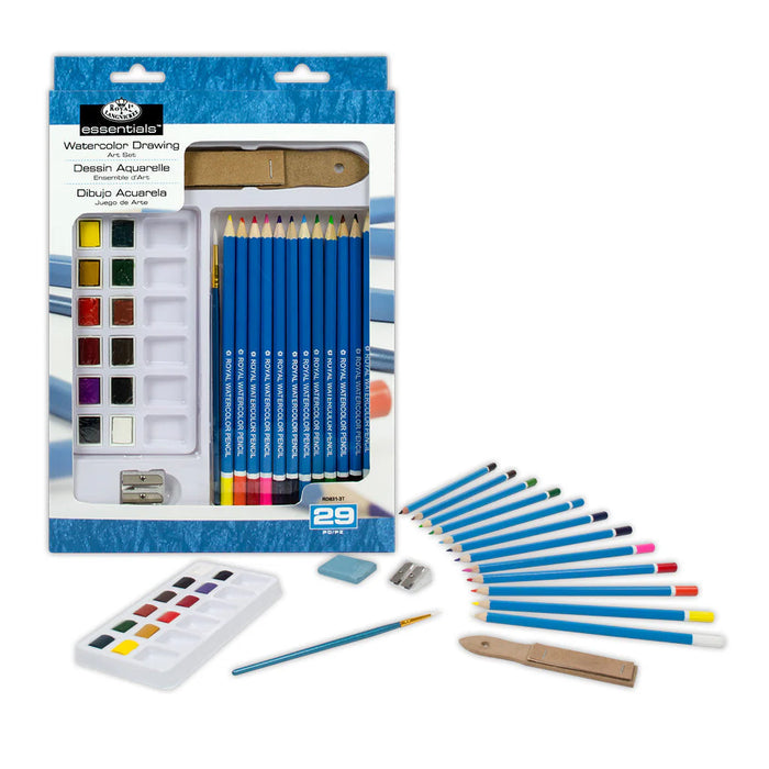 Royal & Langnickel 7307 Essentials Watercolor Pencils Art Set (29 Piece)