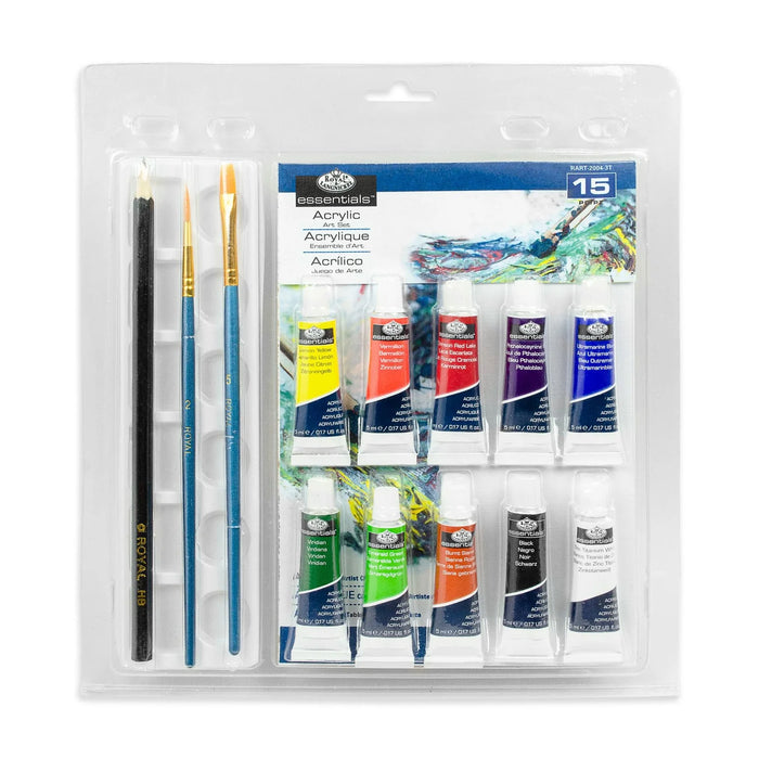 Royal & Langnickel 8406 Essentials Acrylic Art Set in Clamshell Package (15 Piece)