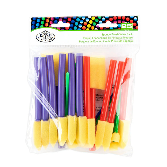 Royal & Langnickel 8935 Assorted Sponge Brushes 25 Piece Value Pack