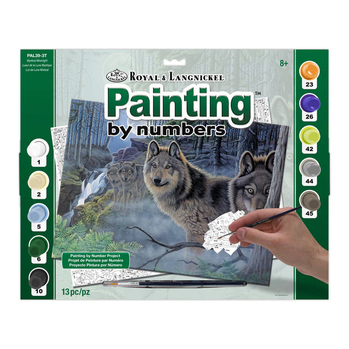 Royal & Langnickel 94348 Mystical Moonlight (Wolves) Paint by Number (11.25"x13.375")