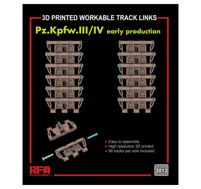 Ryefield Models 2013 1/35 3D Printed Workable Track Links for Pz.Kpfw.