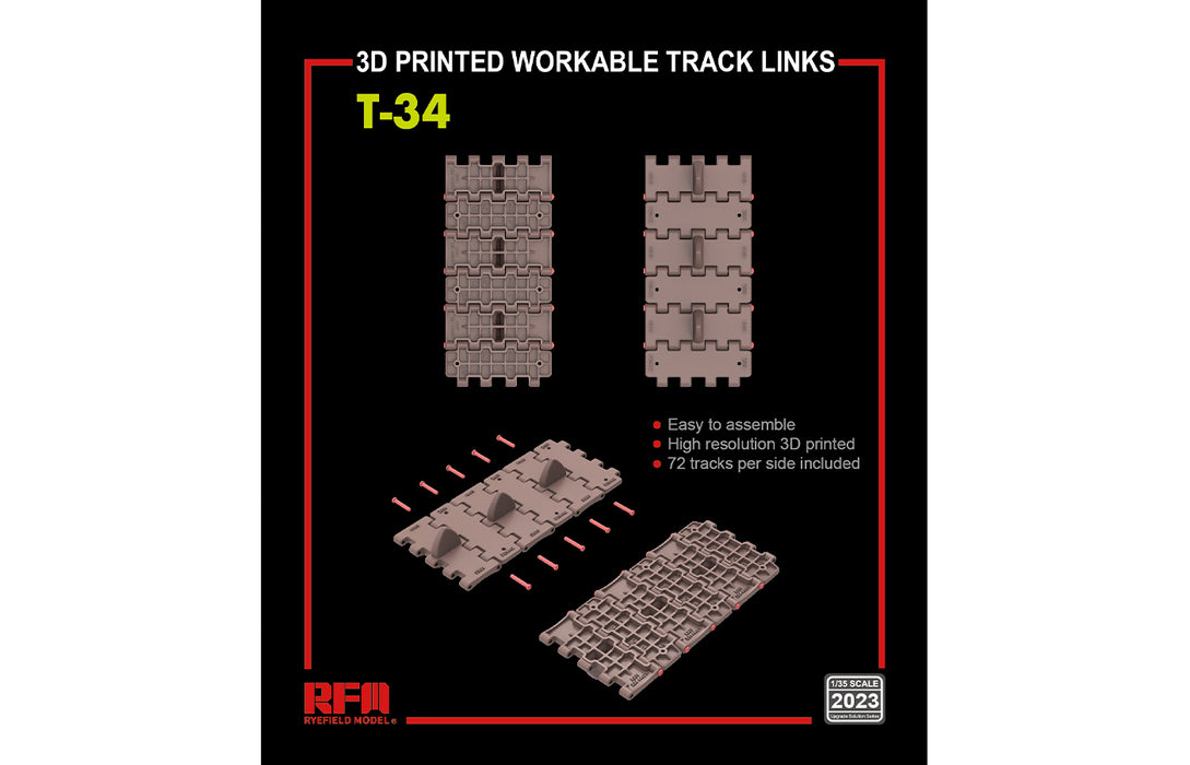 Ryefield Models 2023 1/35 3D Printed Workable Track Links for T-34