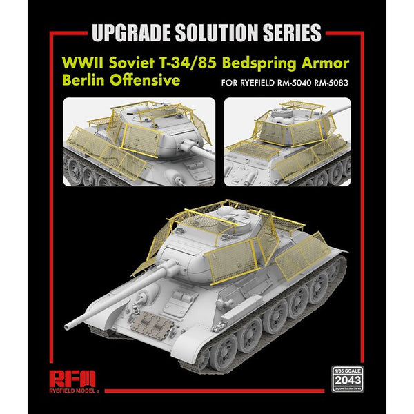 Ryefield Models 2043 1/35 Upgrade Solution: WWII Soviet T-34/85 Bedspring Armor (for Ryefield 5040/5083)