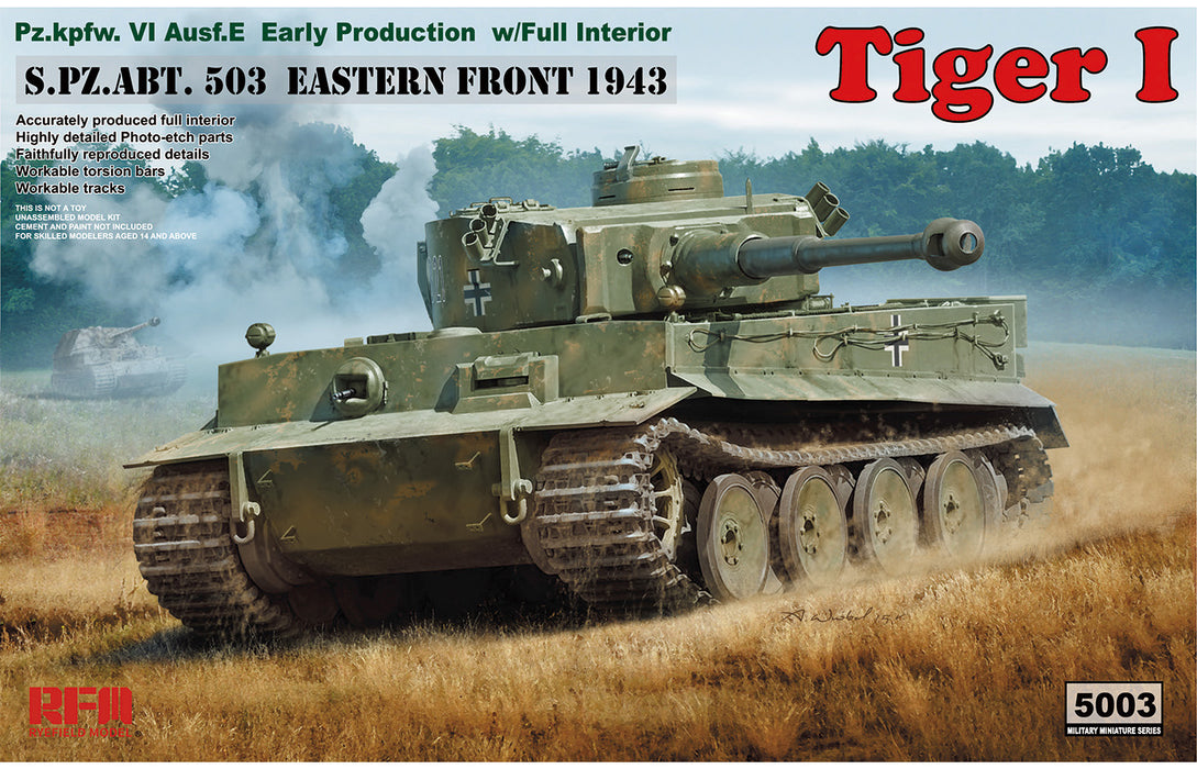 Ryefield Models 5003 1/35 Tiger I Early Prod. 1943 with Full Interior Model Kit