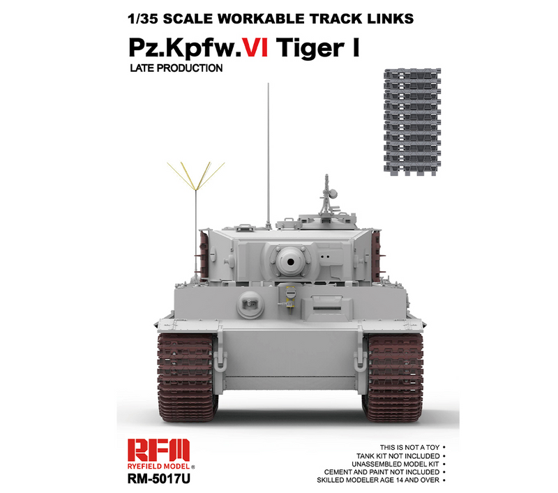 Ryefield Models 5017U 1/35 Workable Track Links Tiger I Late Prod. Model Kit