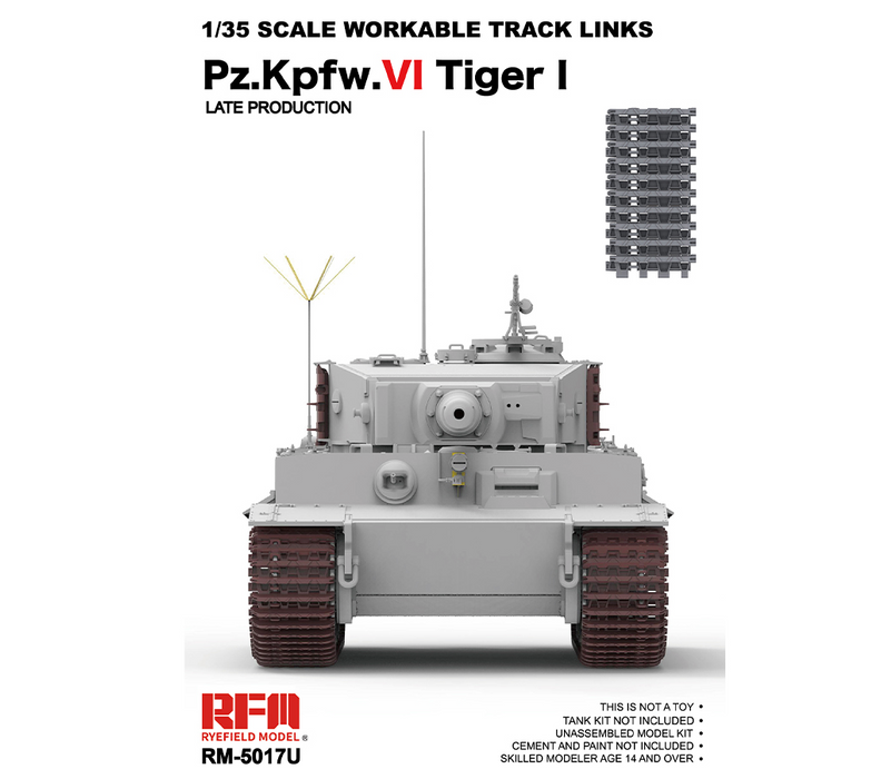 Ryefield Models 5017U 1/35 Workable Track Links Tiger I Late Prod. Model Kit