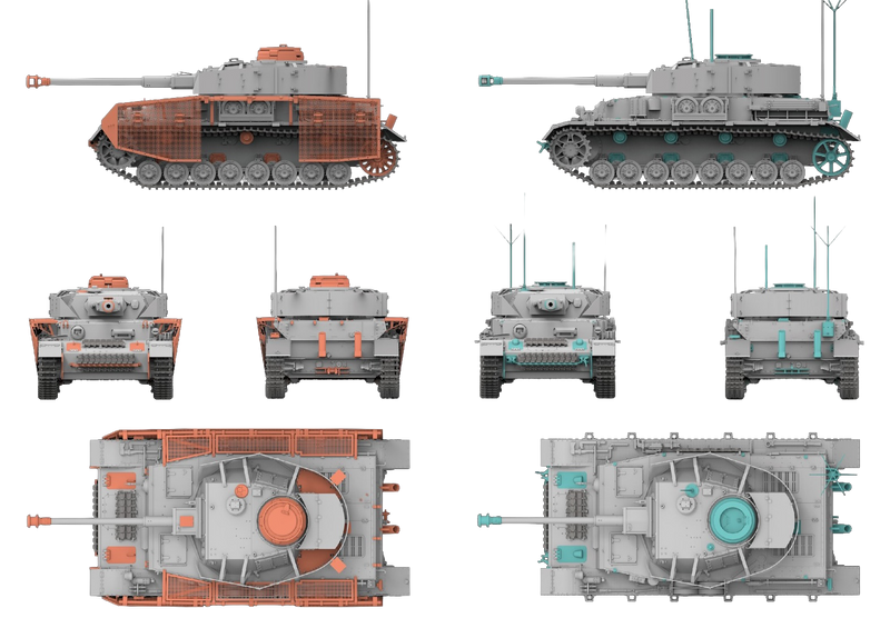 Ryefield Models 5033 1/35 Pz.Kpfw. IV Ausf. J Late Prod. / Pz.Beob.Wg. IV Ausf. J (2 in 1) Model Kit