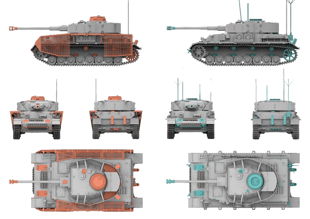 Ryefield Models 5033 1/35 Pz.Kpfw. IV Ausf. J Late Prod. / Pz.Beob.Wg. IV Ausf. J (2 in 1) Model Kit