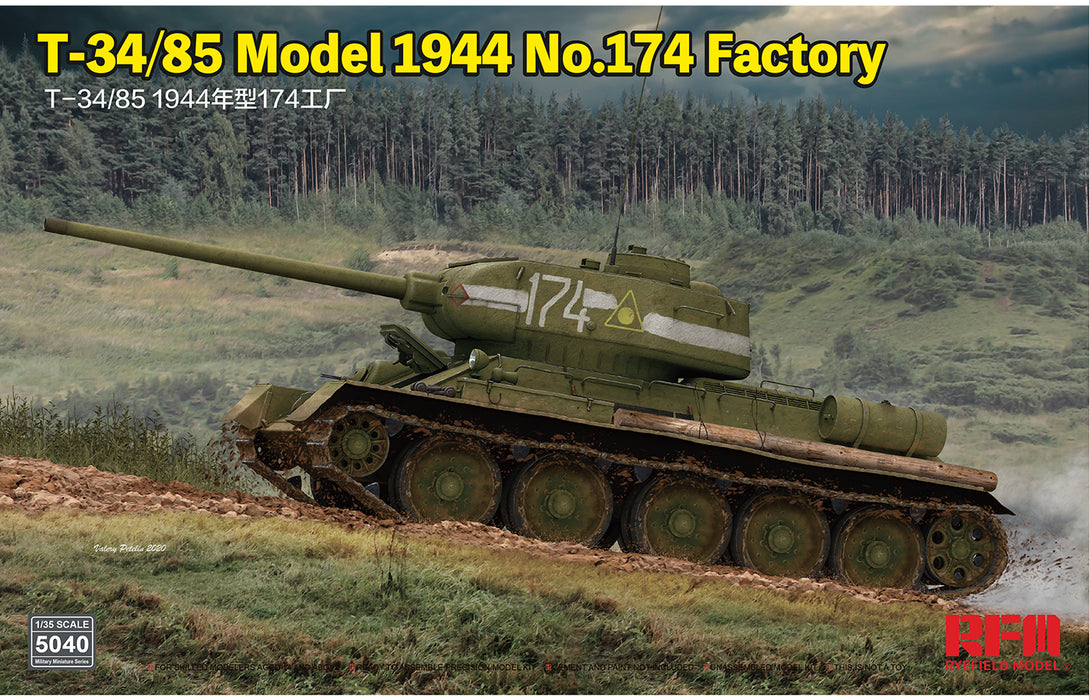 Ryefield Models 5040 1/35 T-34/85 Model 1944 No.174 Factory Model Kit