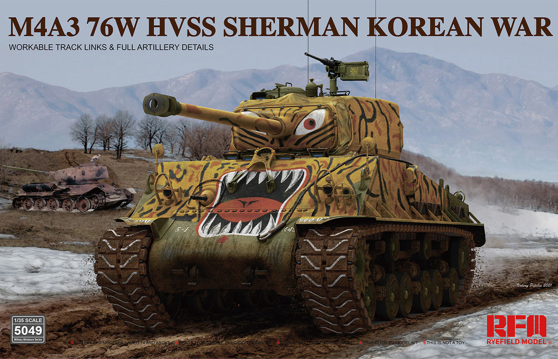 Ryefield Models 5049 1/35 M4A3 76W HVSS Sherman Korean War Model Kit