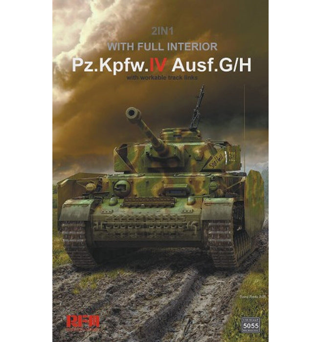 Ryefield Models 5055 1/35 Pz.Kpfw.IV Ausf. G/H with Full Interior (2 in 1) Model Kit