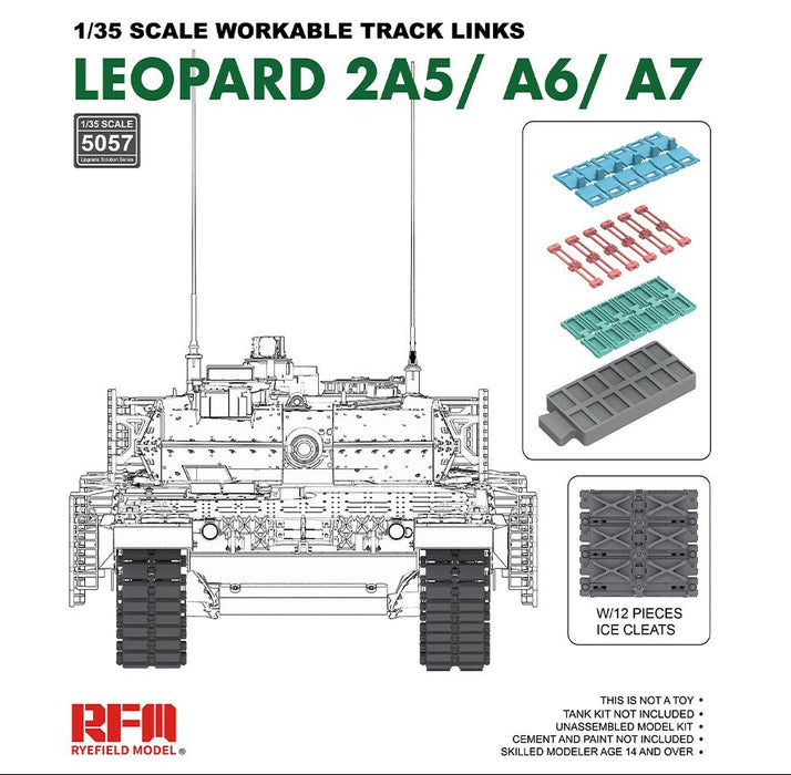 Ryefield Models 5057 1/35 Workable Track Links for Leopard 2A5/A6/A7 Model Kit