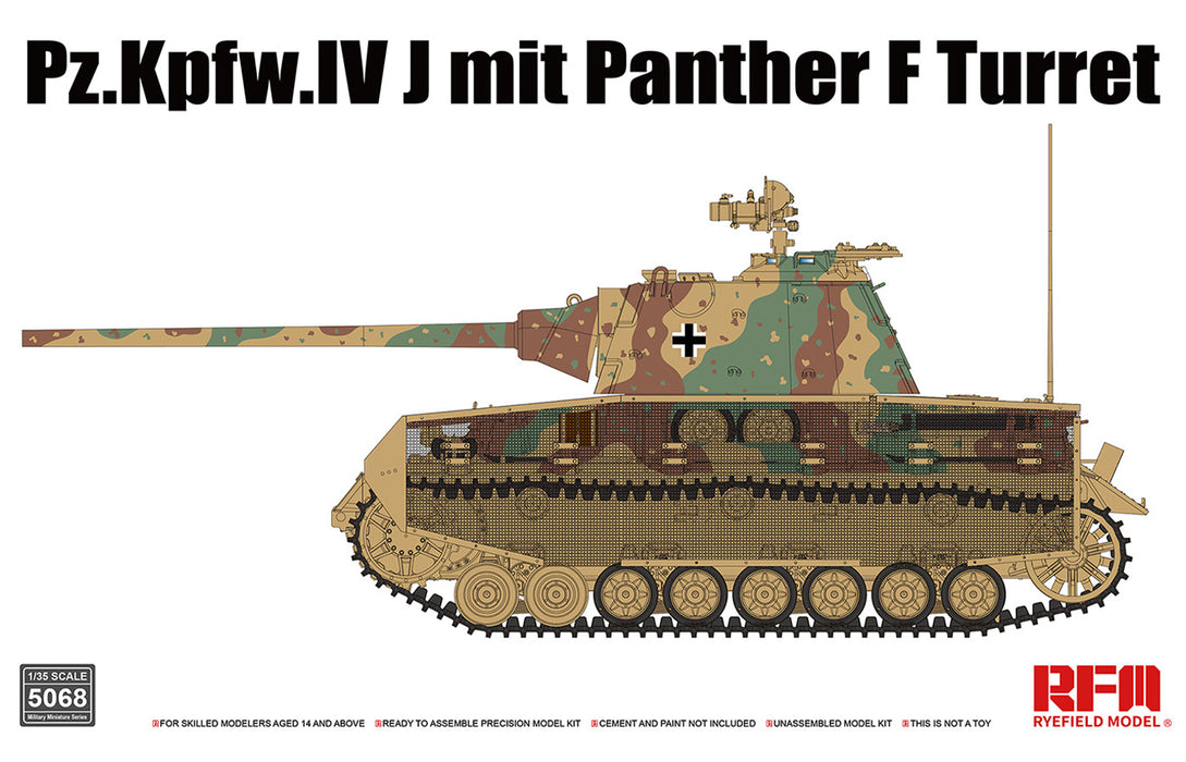 Ryefield Models 5068 1/35 Pz.Kpfw.IV J mit Panther F Turret Model Tank Kit