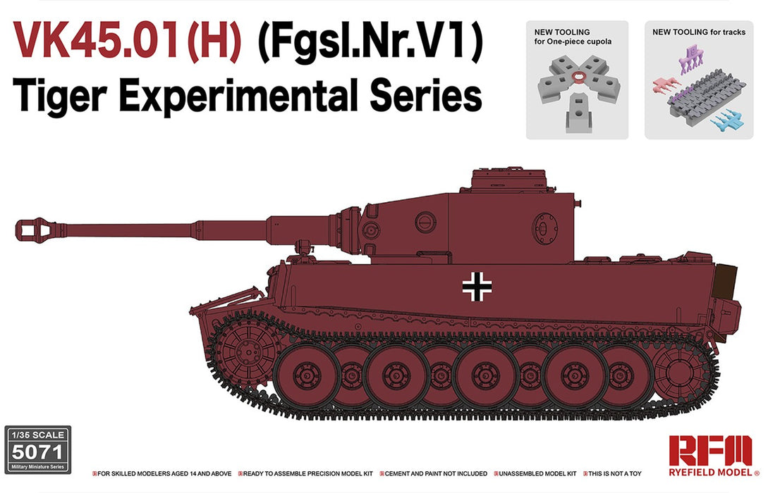 Ryefield Models 5071 1/35 VK45.01(H) (Fgsl.Nr.V1) Tiger Experimental Tank Model Kit