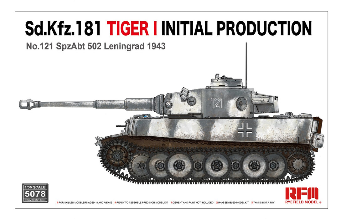 Ryefield Models 5078 1/35 Sd.Kfz.181 Tiger I Initial Prod. No.121 1943 Model Kit