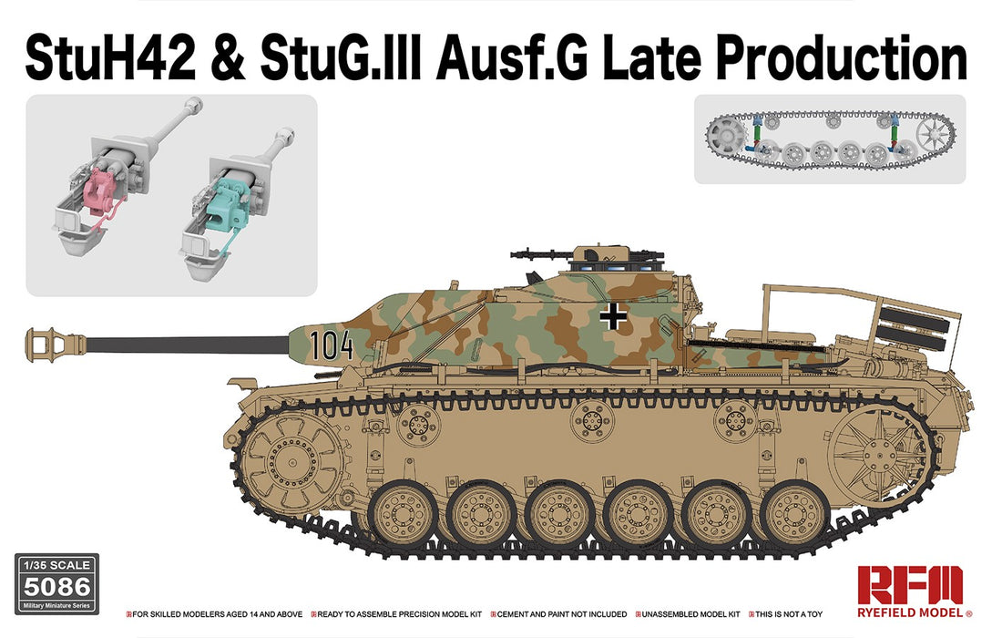 Ryefield Models 5086 1/35 StuH 42 & StuG. III Ausf. G Late Prod. Model Kit