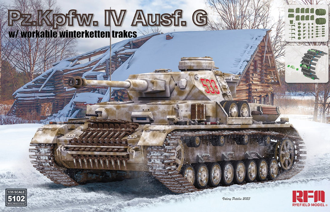 Ryefield Models 5102 1/35 Pz.Kpfw. IV Ausf. G w/ Workable Winterketten Tracks Model Kit