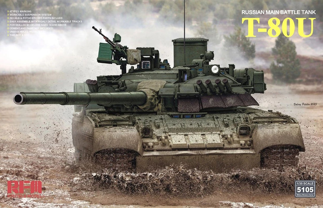 Ryefield Models 5105 1/35 T-80U Russian Main Battle Tank Model Kit
